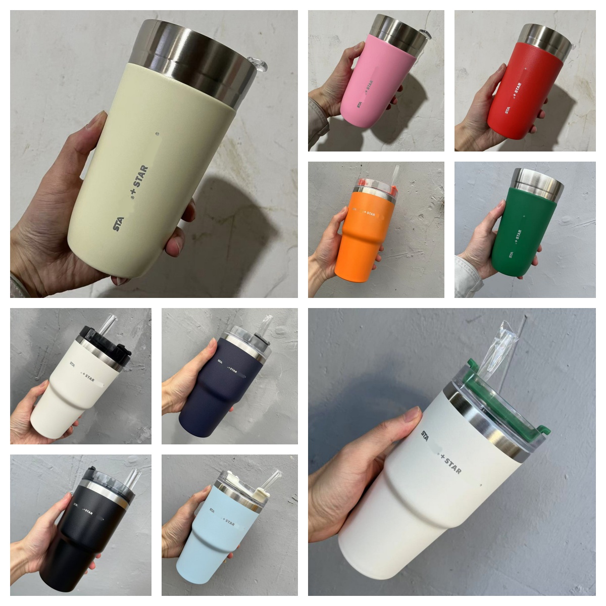 Outdoor Water Bottle Designer Camping Stainless Steel Thermos Flask Portable Large-Capacity Straw Coffee Cup