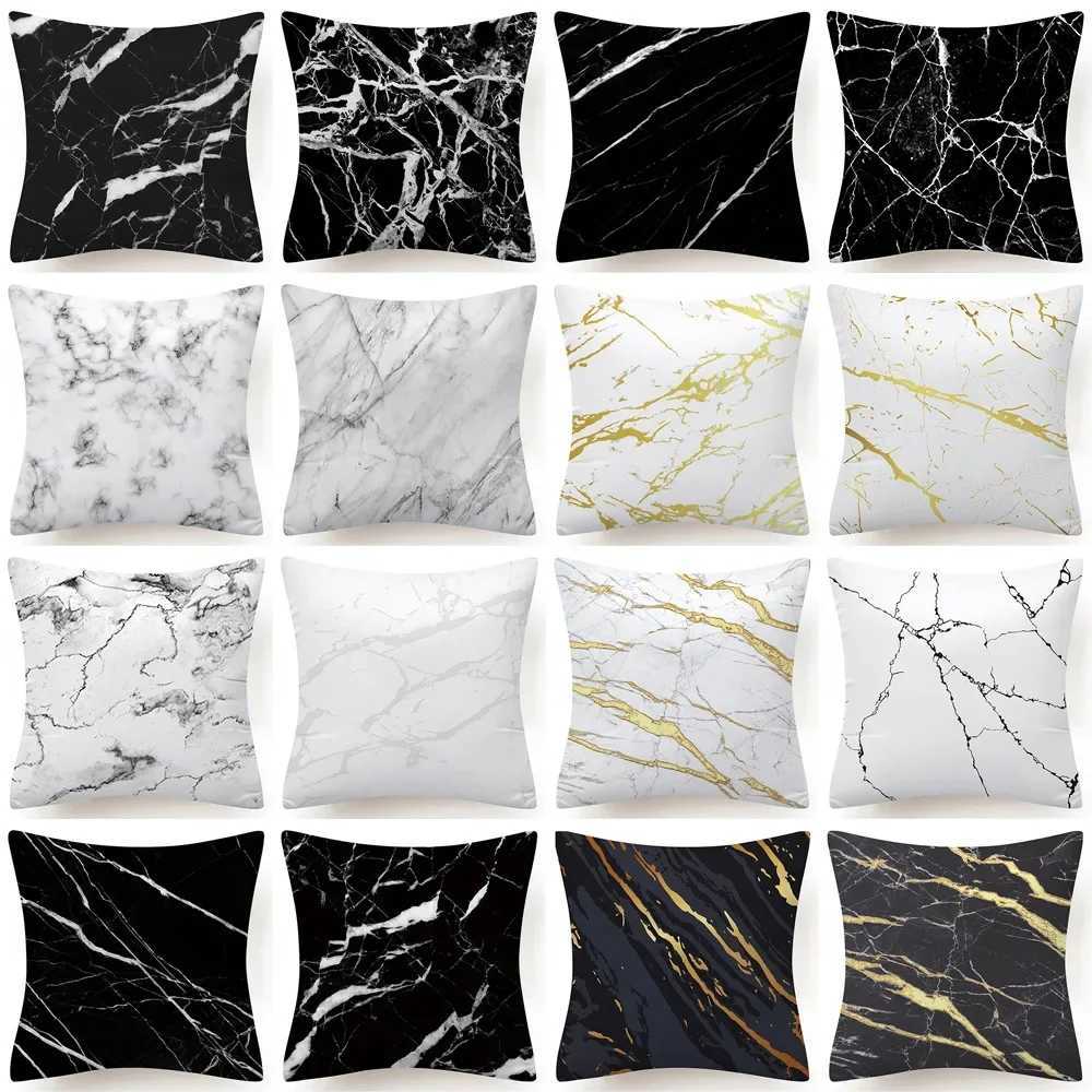 New Black White Marble Texture Cushion Cover 30X5040X4045X45CM Ultra Soft Lumbar case Sofa Seat Throw s Decor Home H251021-image-1080927223