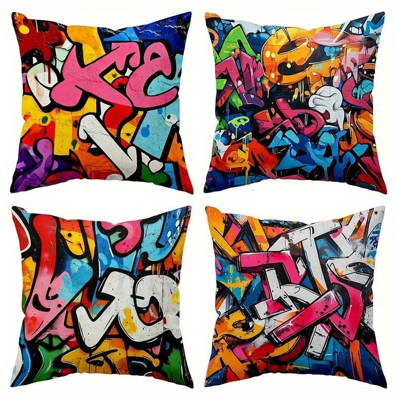 Home Decor Colorful GraffitiPrinted cases for Decor Pattern Cushion Cover Suitable for Sofa Bedroom Car Cover H251021-image-1080928481