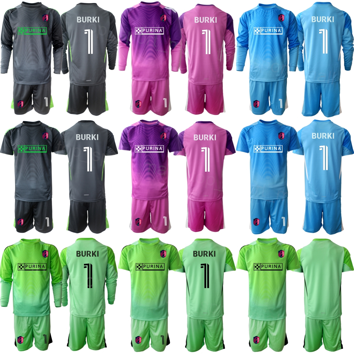 Club Goalkeeper GK Soccer 1 Roman Burki Jersey Set 25-26 St. L ouis City Long Short Sleeve 39 Benjamin Lundt 31 Christian Olivares Goalie Footbal-image-926274831