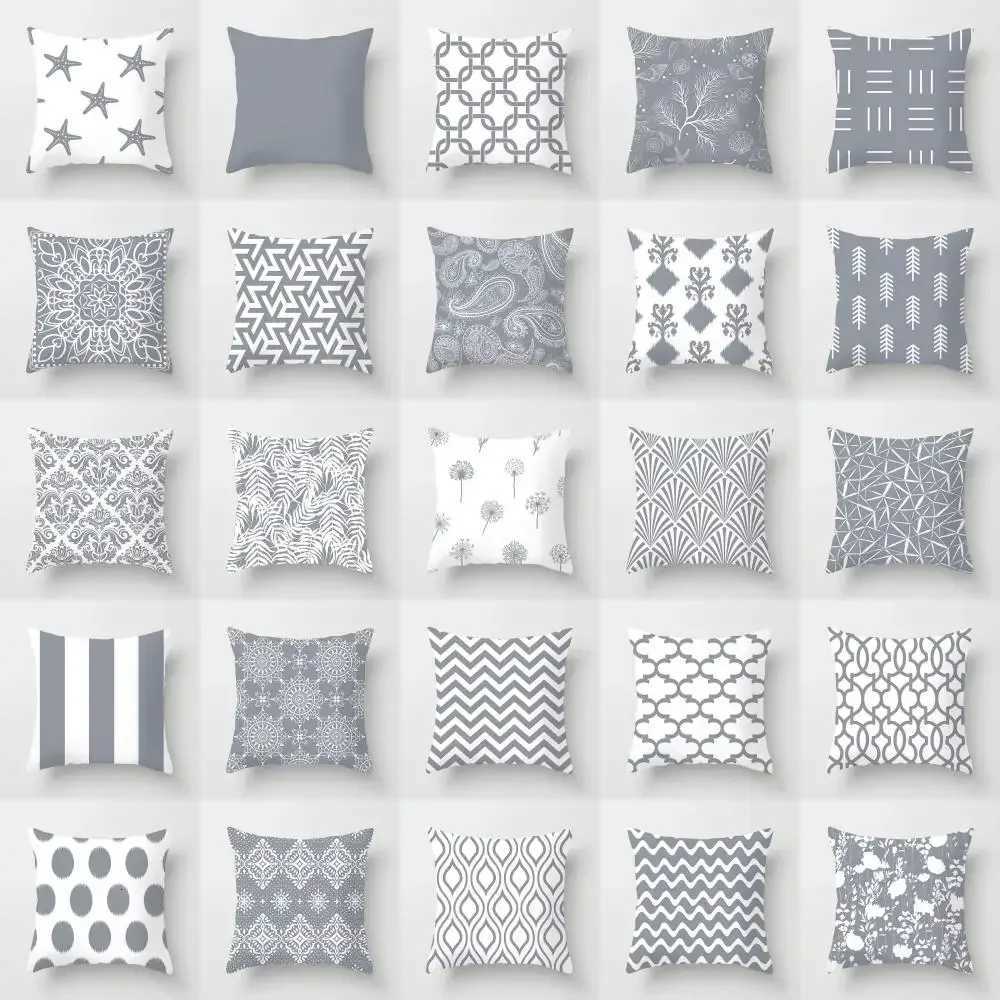European Gray case Geometric Cover Sofa Cushion Cover Garden Throw s Hotel Outdoor Cushions car Chair 45X45cm H251021-image-1080927989
