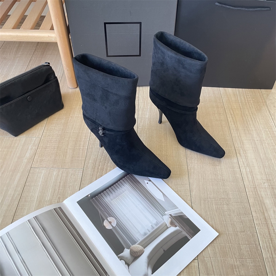 Bottes de créateurs Nouvelles bottes pour femmes mode talon aiguille motif de lettre bottines classiques bottes de luxe talon fin tenue quotidien