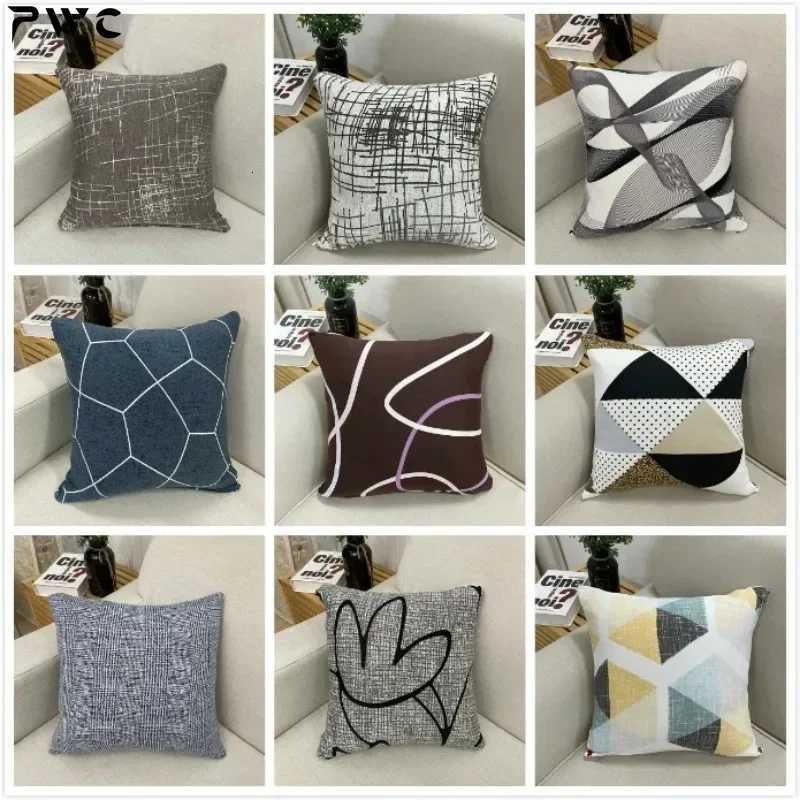 Polyester Case Cushion Cover 45x45cm Artistic Plaid Decoration Sofa Bedroom throw s H251021-image-1080928113