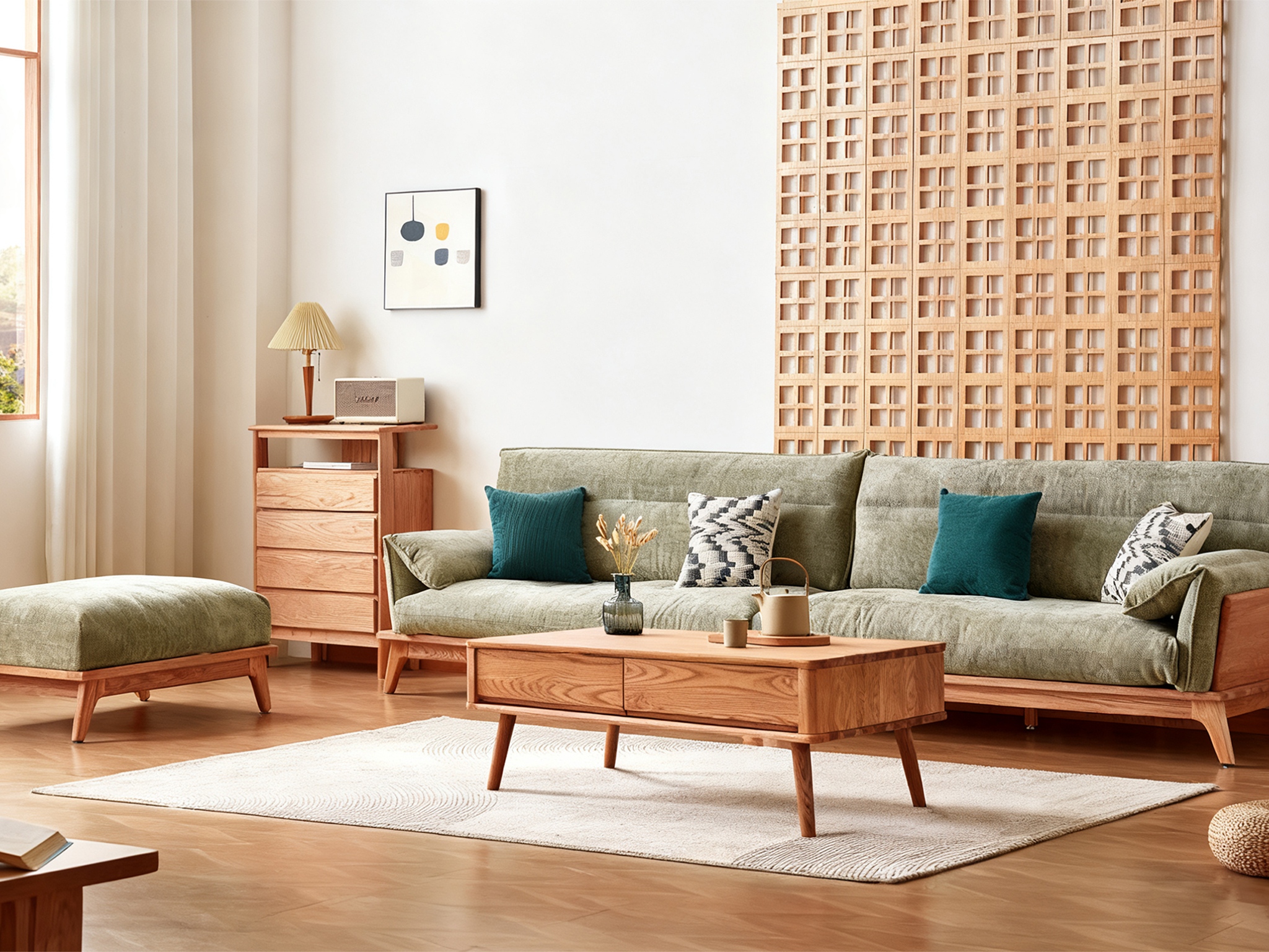 Stylish Modern Couch Featuring Robust Hardwood Construction from North America-image-1080927744