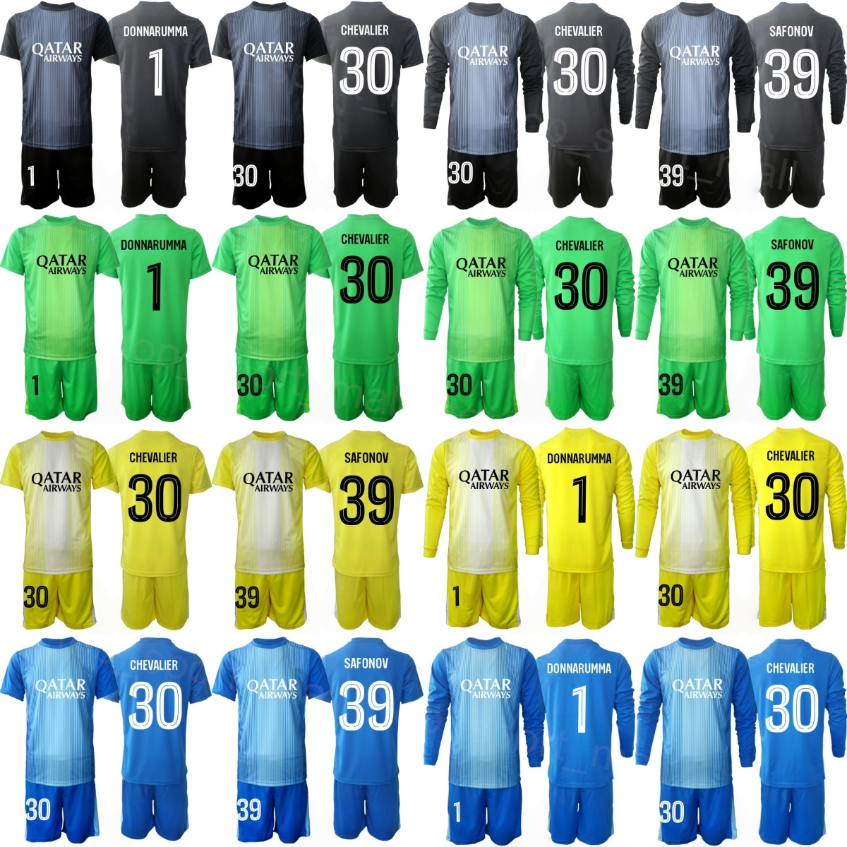 Club Goalkeeper GK Soccer 30 Lucas Chevalier Jersey Set 25-26 Long Sleeve 1 Gianluigi Donnarumma 39 Matvei Safonov 80 Arnau Tenas Goalie Football-image-914074197