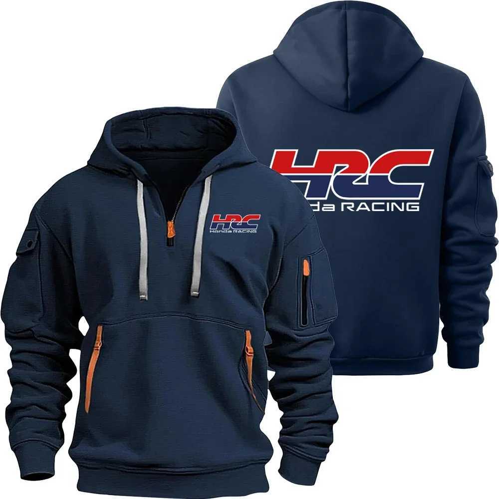 Plus Size Men's Hoodie Honda HRC Racing Team oversized hooded Halfzip Hoodie Spring And Autumn Sweatshirt 2026 Sports Mens Pullover Clothes Big
