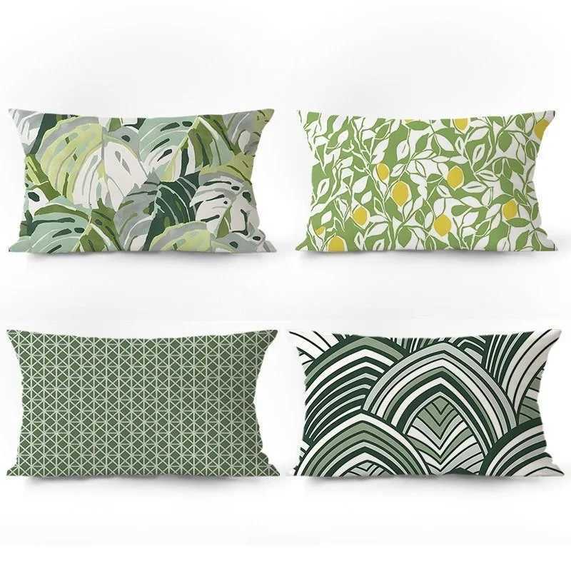 Pastoral Plant Green Series Sofa Rectangular Throw Light Luxury Retro Living Room Cushion Cover Bay Window H251021-image-1080928219