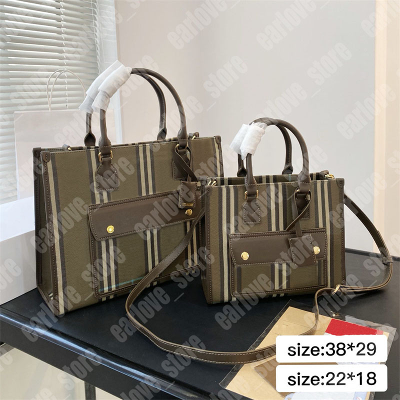 Designer Tissé Sac Femmes Grand Fourre-Tout Shopping Sacs À Main Bureau Ordinateur Portable Sac À Main Rayure Panier Sacs 2 Taille Totes Cross Bo