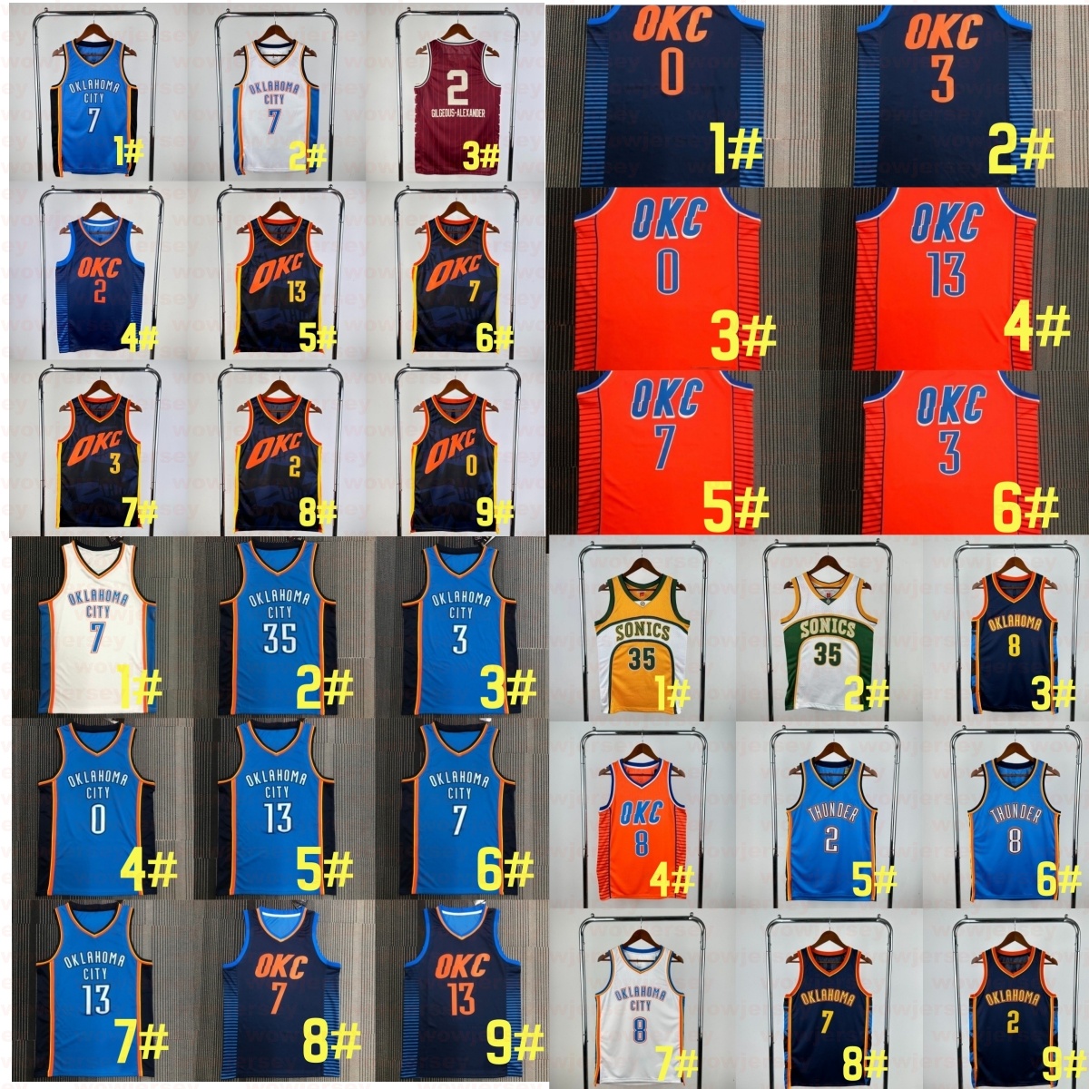 #2 Shai Gilgeous-Alexander 2025-26 OKC Maillot de basket-ball Williams Carlson Maillot personnalisé
