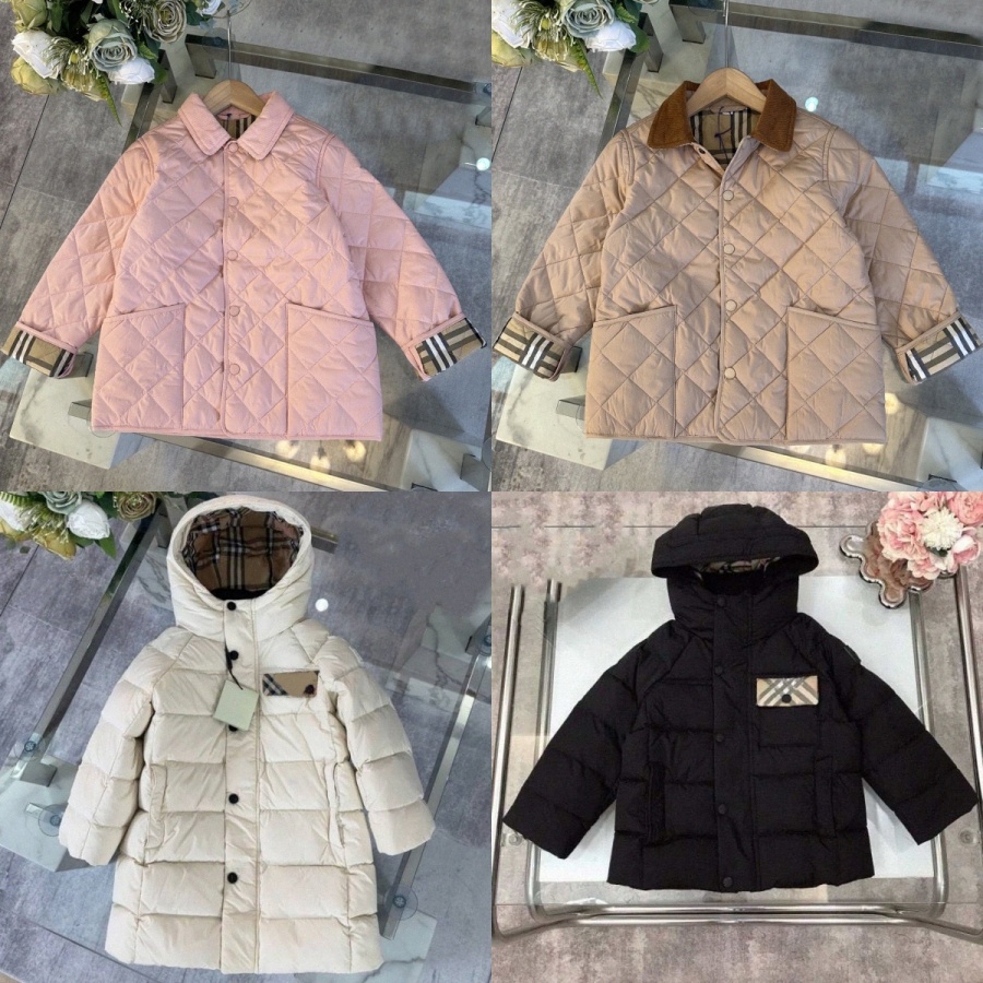 Kids Down Coats Boys Girls Clothes Toddlers Baby Winter Jackets Outdoor Children Clothing Youth Casual Black White Outwears Beige Pink Brown 110--image-1081131940