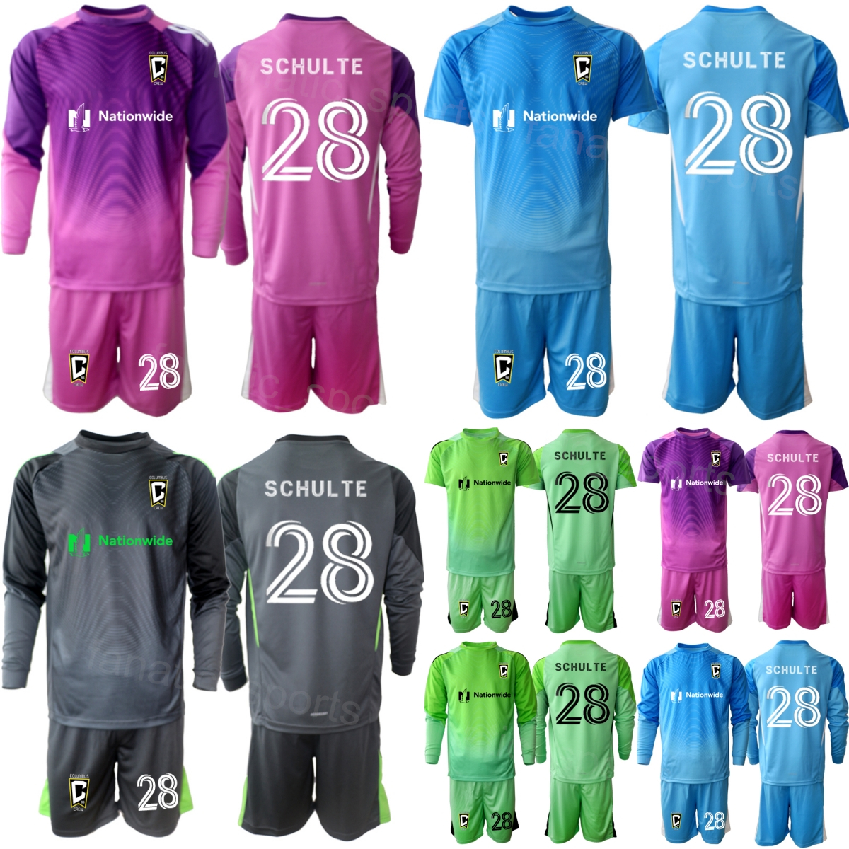 Club 25 26 Goalie Crew Soccer 24 Evan Bush Jerseys Set Men Child 28 Patrick Schulte 1 Nicholas Hagen Goalkeeper GK Long Sleeve 22 Abraham Romero-image-997063146