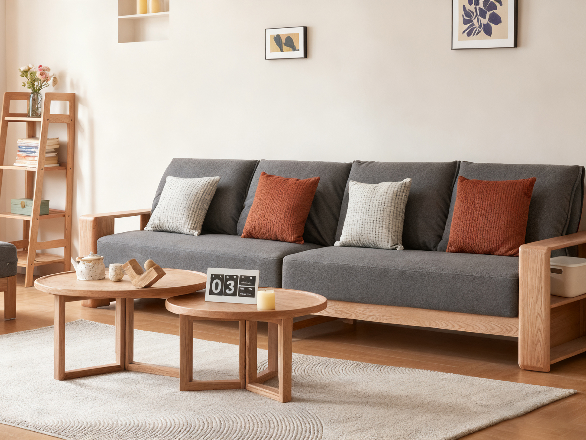 Stylish Hardwood Loveseat with Comfortable Upholstery-image-1081033581