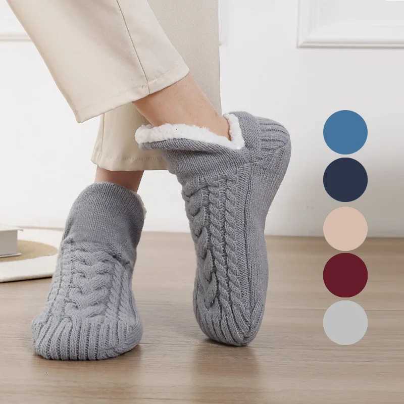 Thickened Thermal Women Mens Slipper Socks New Winter Warm Short Cotton Home Sleeping Soft Non Slip Grip Fuzzy Floor Sock Fluffy W251022