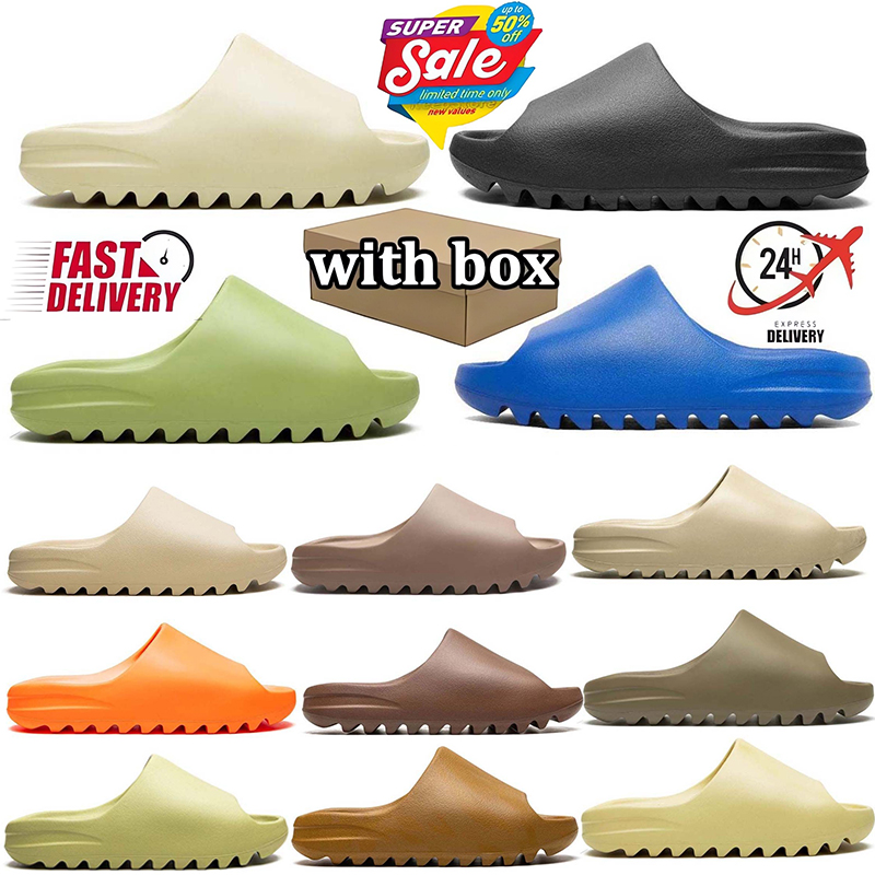 Big size With Box Designer slippers sliders for men women sandals slide mens womens slides outdoor comfortable slipper non-slip flip flops black blu