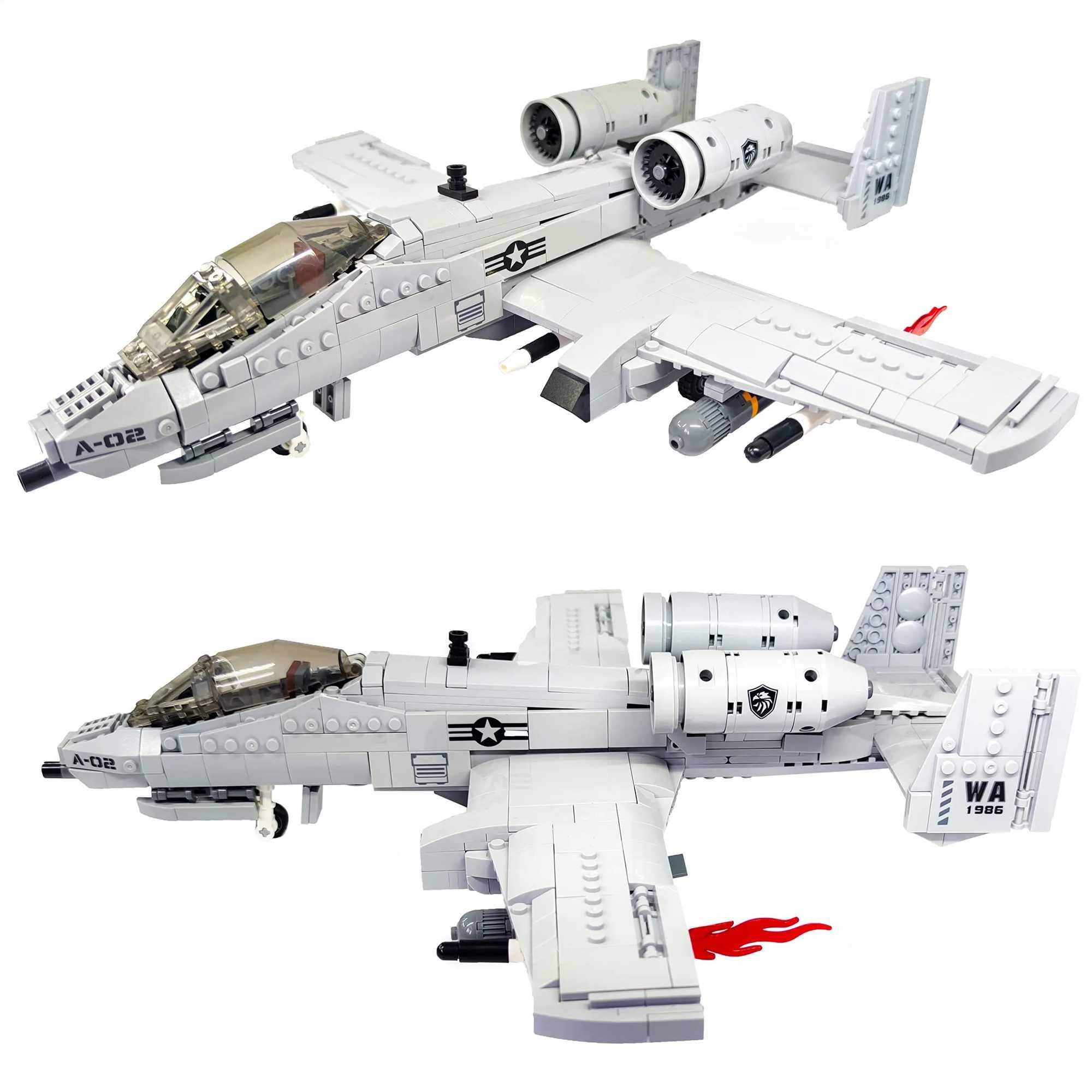 961PCS WW2 A10 Warthog Plane Fighter Jet Building Blocks Set Air Force Airplane Model Kits Bricks Toy Gifts for Teens and Adults J251022-image-1081171704