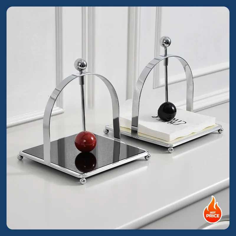 MidCentury Light Luxury Square Paper Towel Holder Paper Towel Dispenser Tissue Paper Box Napkin Holder Y251022-image-1081118413