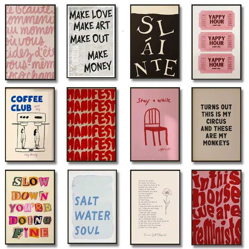 1pc Simple Trendy Text Printing Poster Simple Canvas Wall Decoration Modern Art Home Decoration Living Room Decoration D251022-image-1081182390