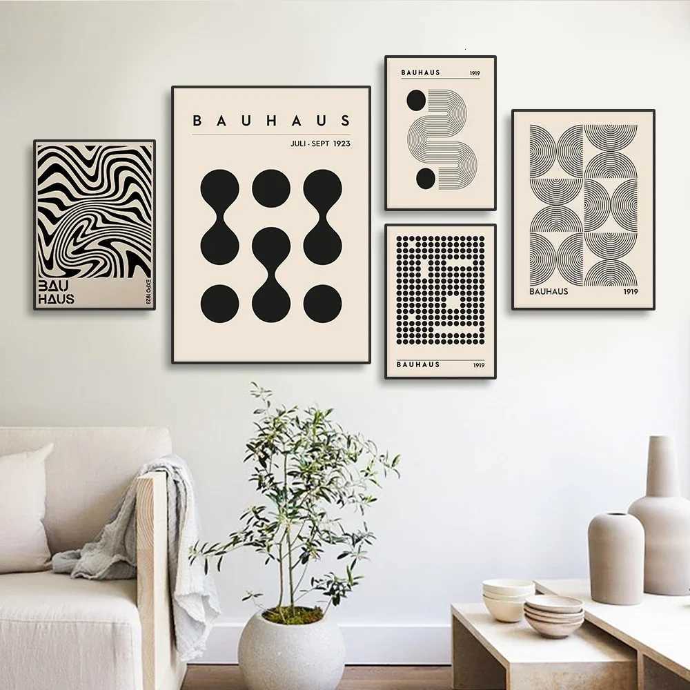 Abstract Bauhaus Style Geometric Picture Wall Art HD Canvas Print Poster Home Office Living Room Room Decoration D251022-image-1081182315