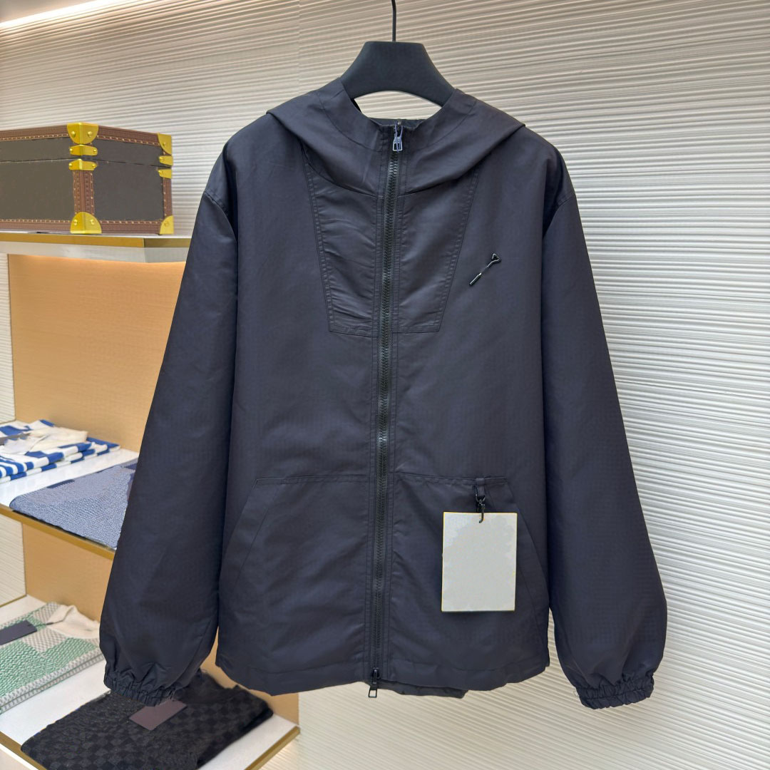 High quality designer men's outerwear men's jacket double-sided jacquard letter windproof pin jacket