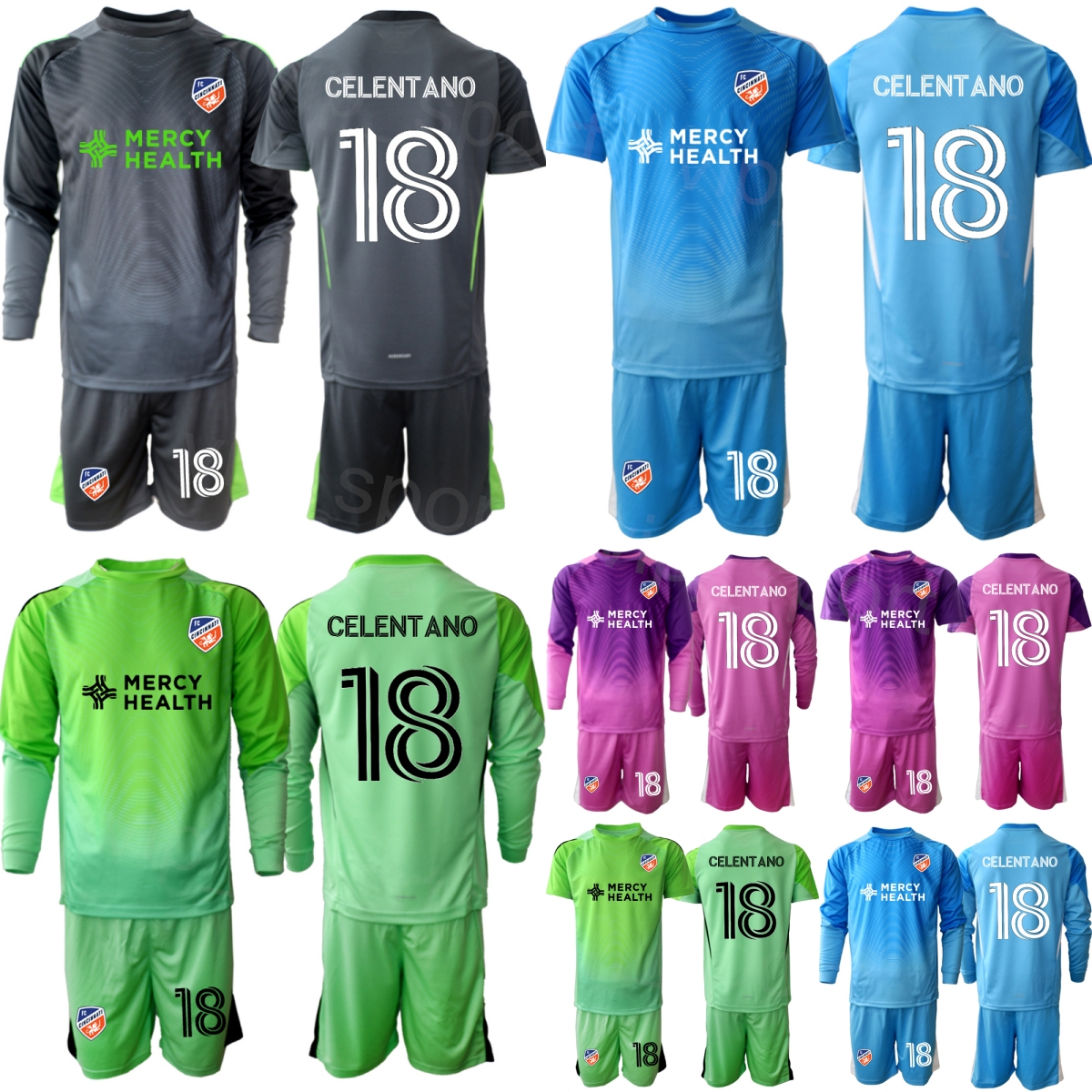 Club Team Soccer GK 18 Roman Celentano Jerseys Set Goalkeeper 13 Evan Louro 1 Alec Kann Goalie Long Short Sleeve Football Shirt Kits Mans Youth 2-image-998526442