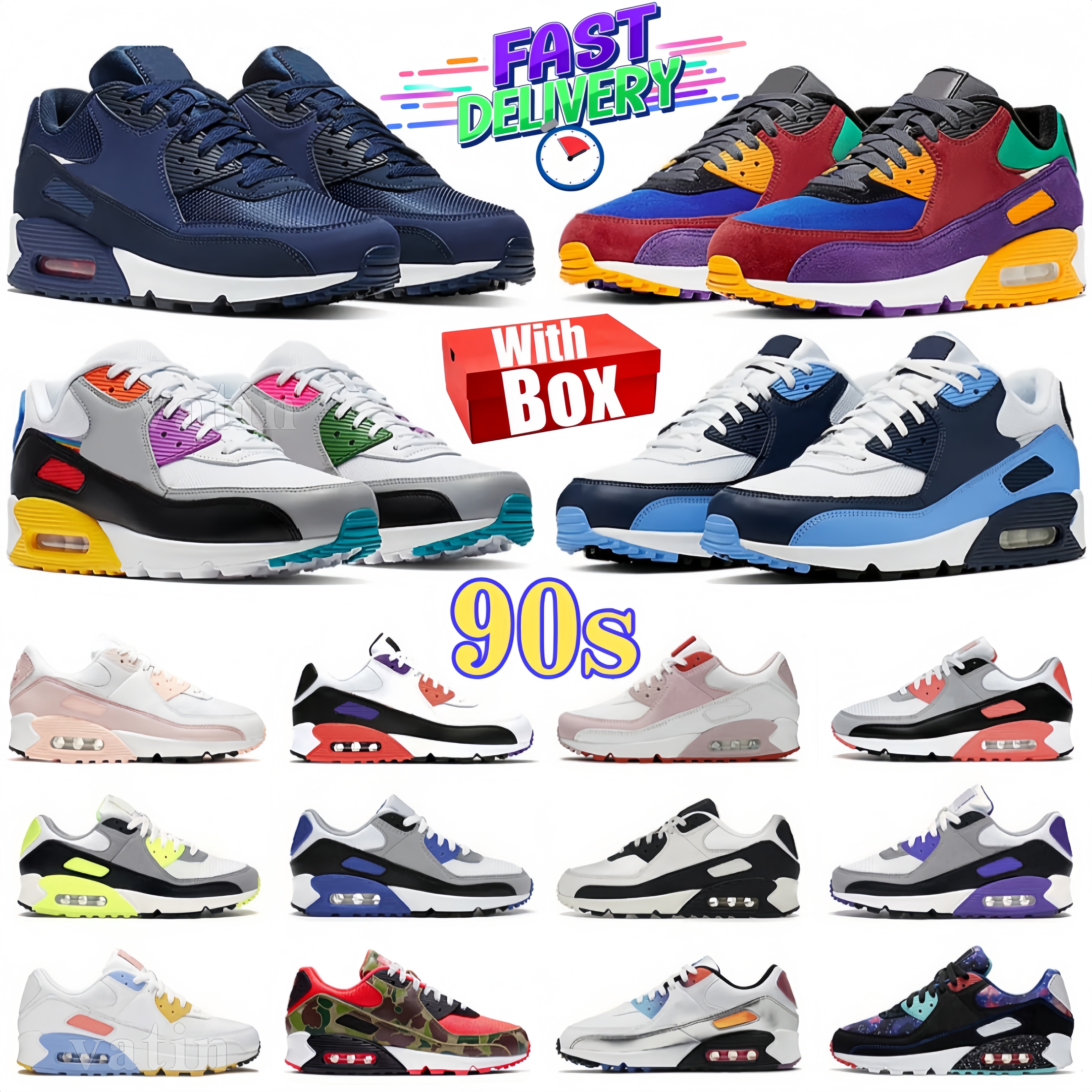 mens 90 Running Shoes Triple Black White UNC Rose Pink Valentines day Lahar Escape Smoke Grey Pale Ivory Camowabb Mens Women Trainers Sports Sneaker