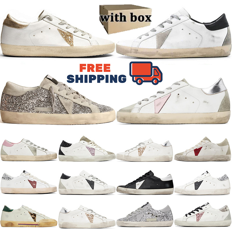 Free shipping with box Designer gooseshoe Casual Shoes men women Fashion star Triple Black White Yellow Red Dirty mens womens trainers outdoor ru