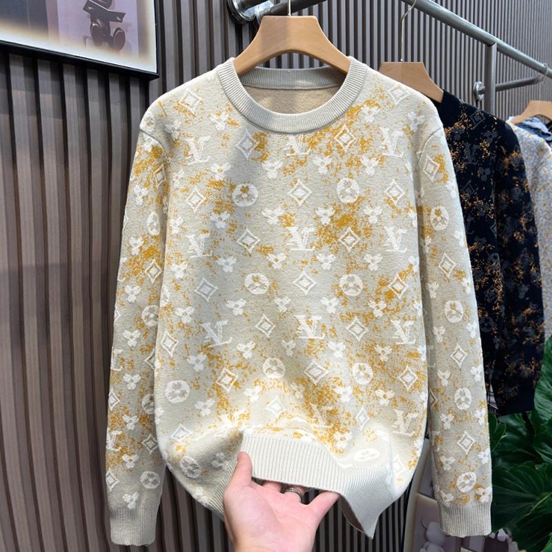 Autumn winter new presbyopic letter Jacquard lazy relaxed round neck for men and women with the sam sweater M 5XL8