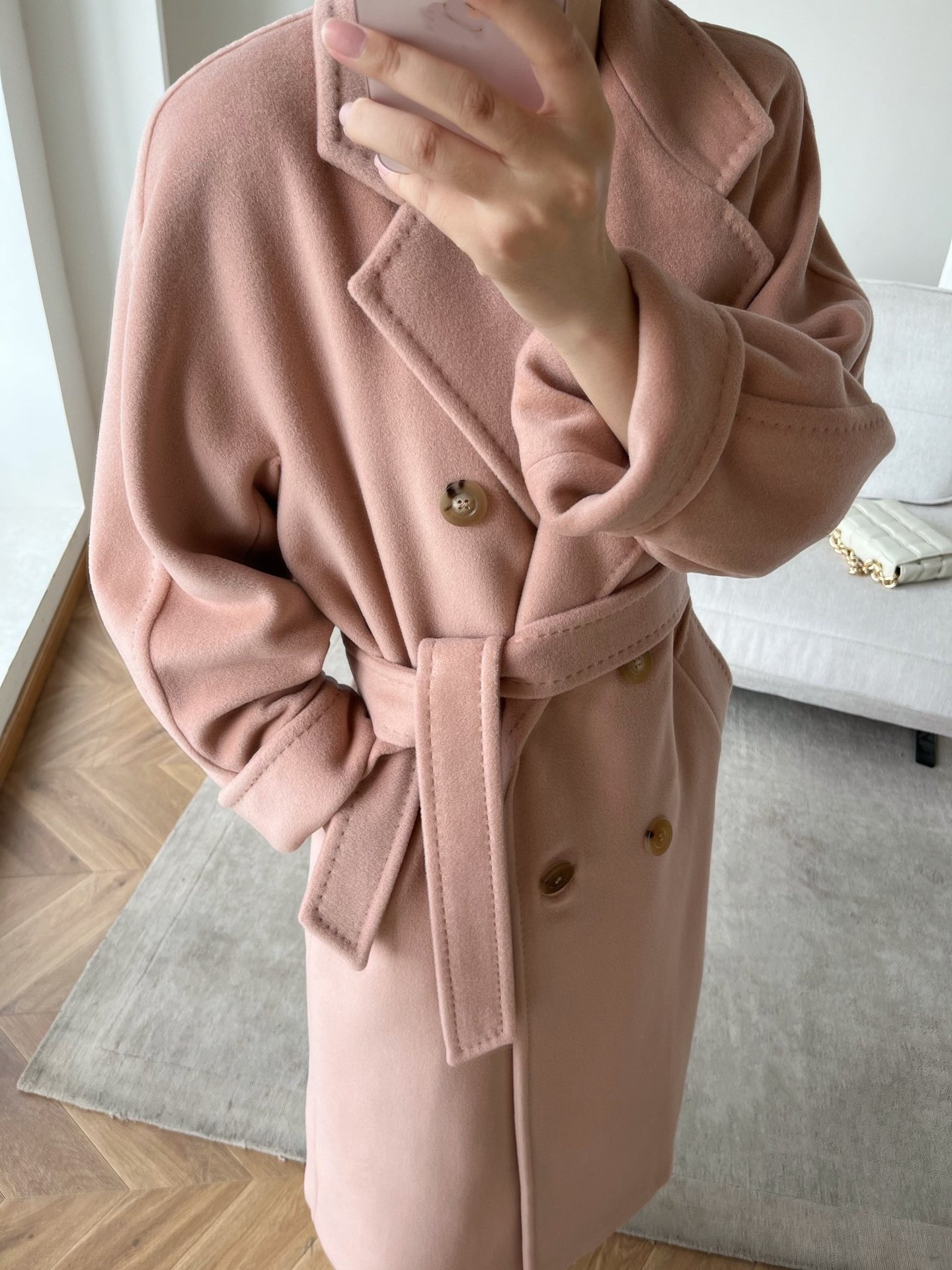 New Design colour Women's Madame Max XLong 101801 wool cashmere trench coat Double-Breasted
