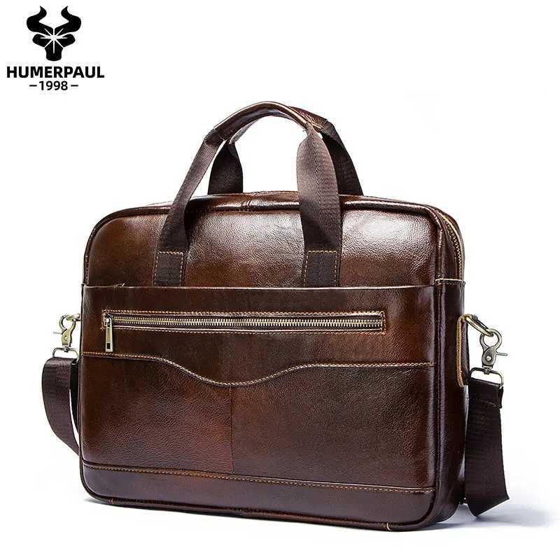 Genuine Leahther Men Briefcase Portable Office Handbag for Laptop Bag High Quality Business Messenger Shoulder Bags Travelling W251022-image-1081177332
