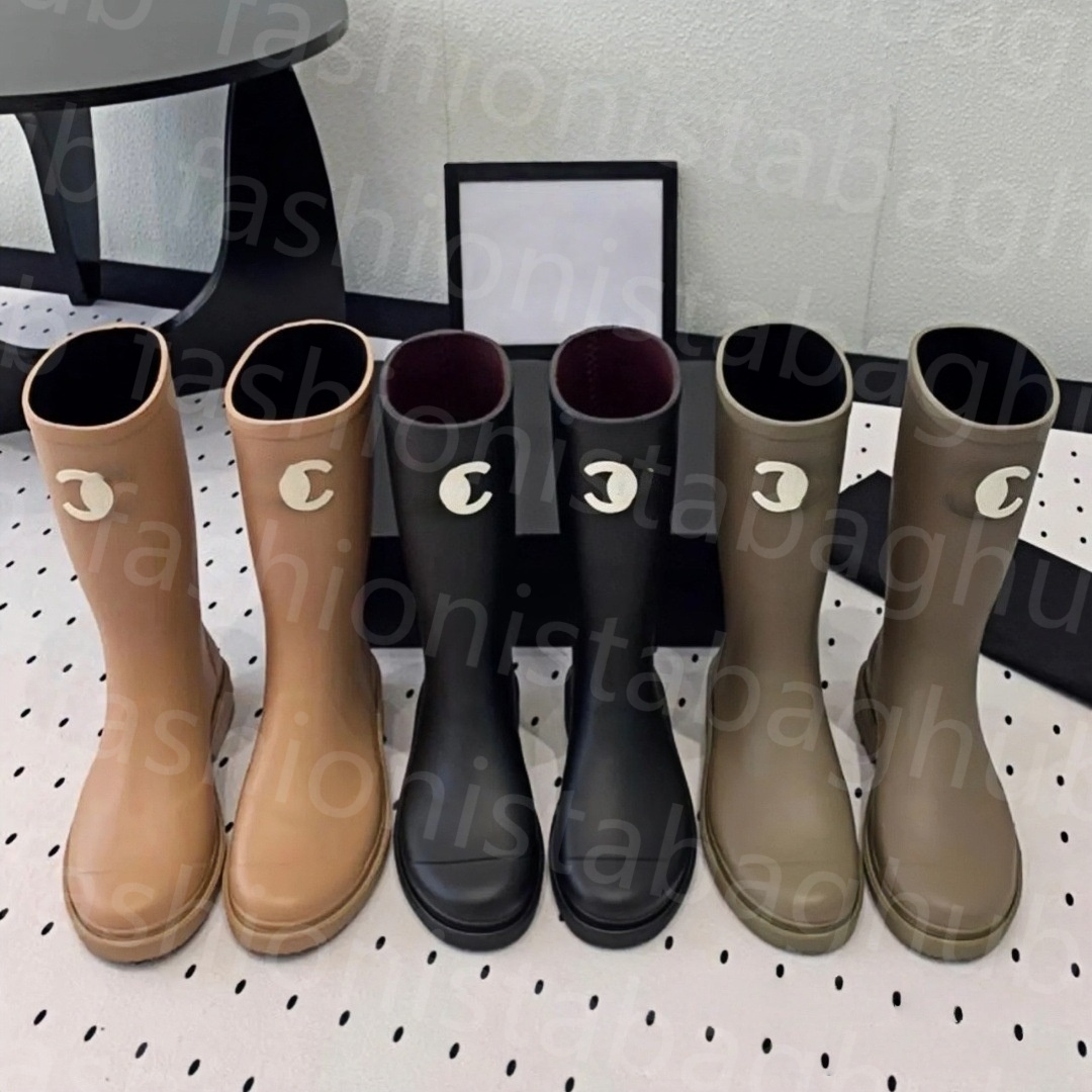 Brand Designer Square Toe Women's Rain Boots Thick Heel Thick Sole Ankle Booist Excellent Quality Winter Women Rubber Boot G220720 Top