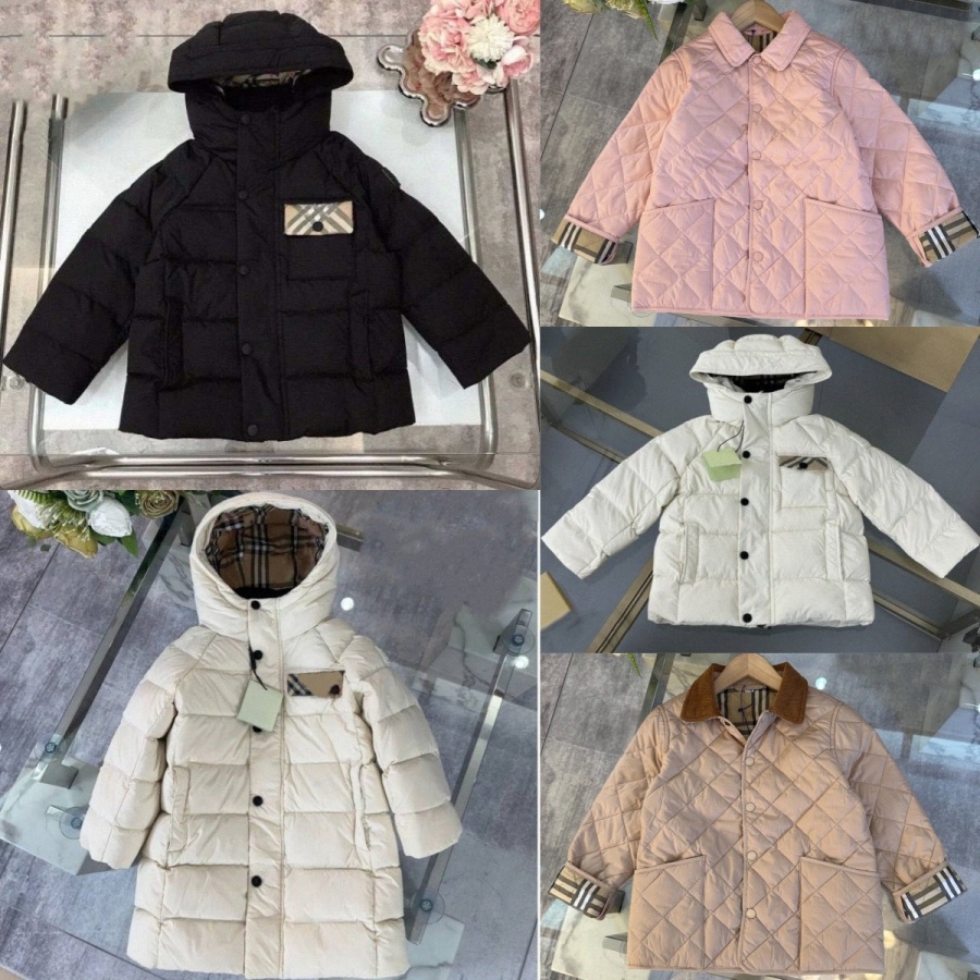 Kids Winter Clothes Boys Girls Down Designer Coats Toddlers Baby Outdoor Children Clothing Youth Casual Black White Jackets Outwears Pink Brown B-image-1081137245