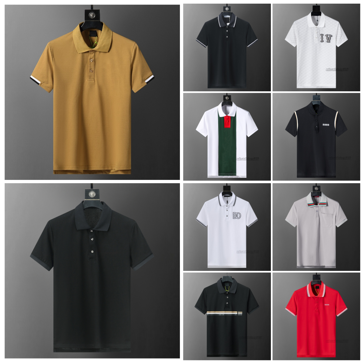 designer polo shirt mens polo shirt summer stripe t shirt men luxury polos Casual Mens TShirt Letter Print Fashion High Street Man Tee Cottom Clothi