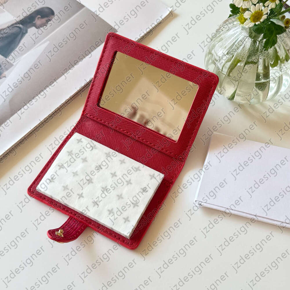 Luxury Vanity Wallet Cosmetic Mirror Womens Card Holder Designer Bag Makeup Remover Paper Pouch Pocket Card Bags Coin Purse Money Clip Oil-absorbing