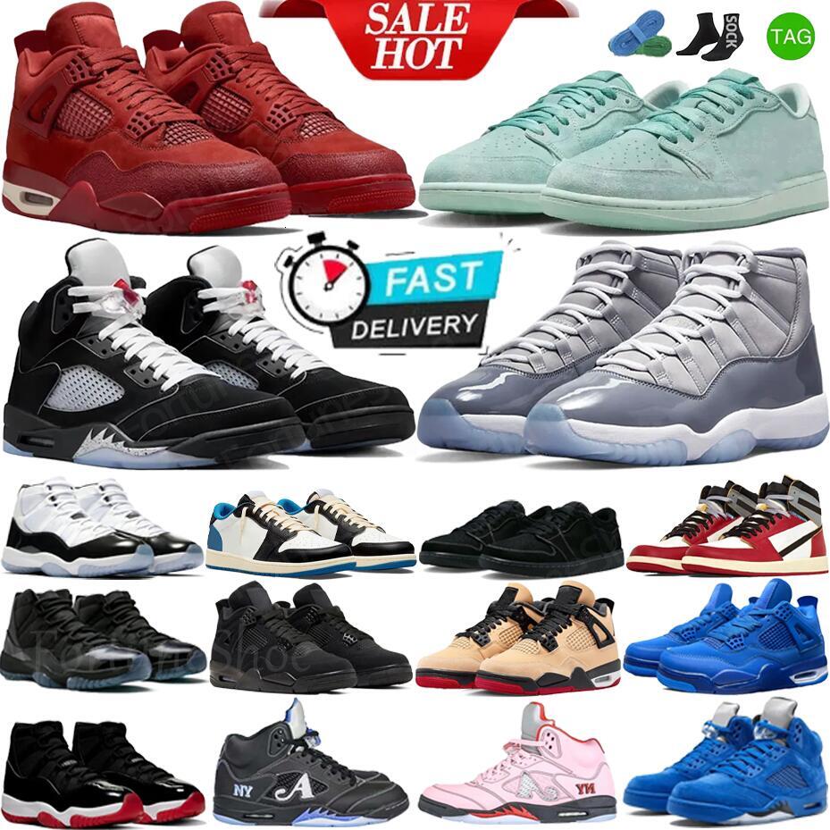 With Box 1s 4s 5s 11s Basketball Shoes designer Blue Chicago Military Black Metallic Reimagined Cat Thunder Cherry Cool Grey Olive Men Women Sneaker