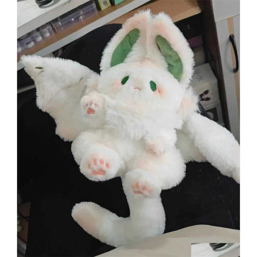Plush Dolls Flying Sky Big Bat Rabbit Toy Kawaii Animal Creative Magical Spirit Doll White Soft Stuffed Toys For Kids Z241114 Drop Otm4E W260306-image-1096653796