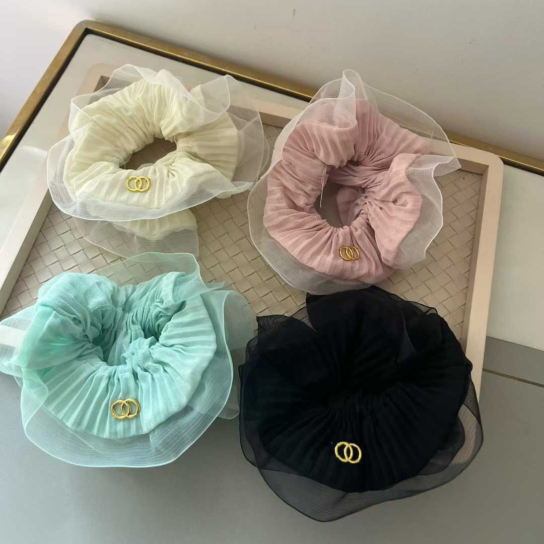Top qualité Designer métal lettre dentelle bandeaux en caoutchouc bandeaux de mode pour femmes fille luxe couleur pure élastique bandes de cheveu