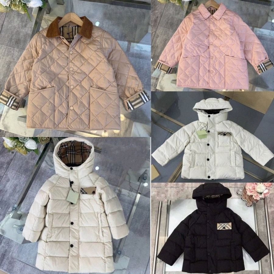 Kids Clothes Designer Boys Girls Down Coats Toddlers Baby Outdoor Winter Clothing Children Black White Youth Casual Jackets Pink Brown Outwears B-image-1081221922