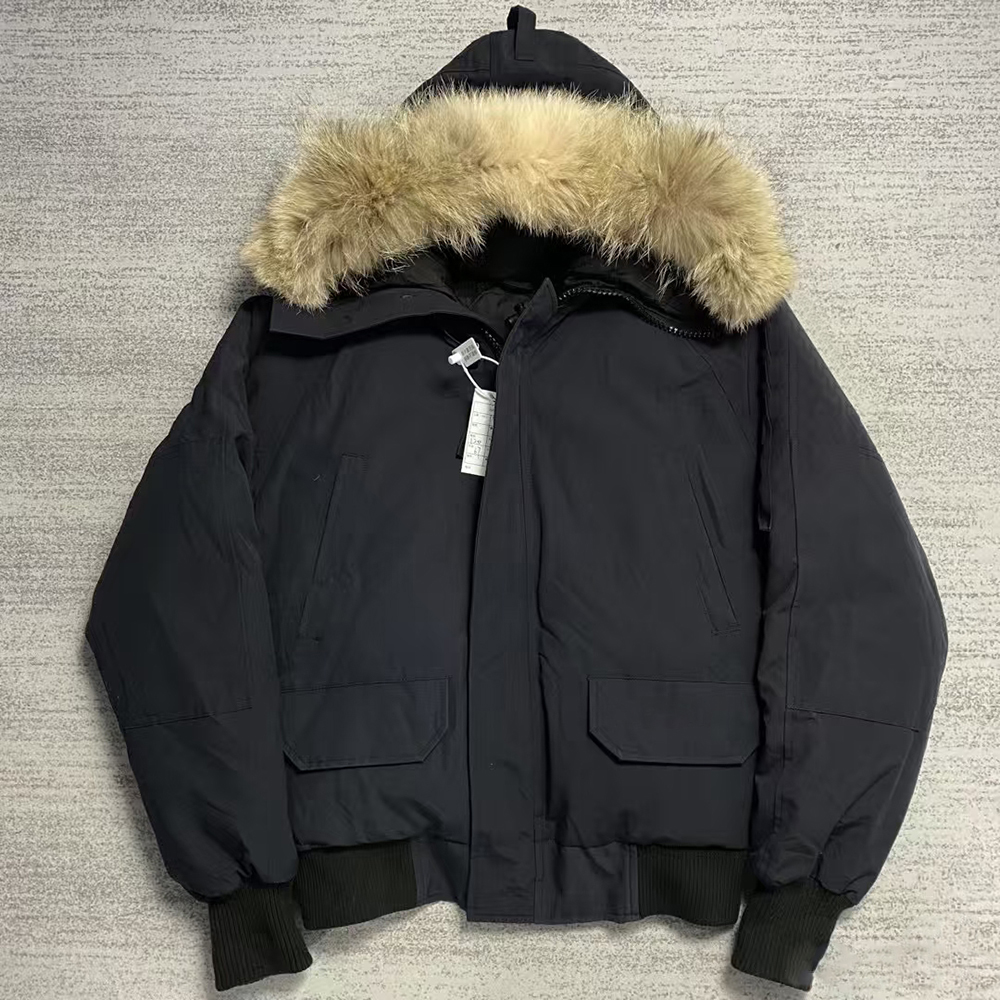 Mens puffer jacket Canada designer puffer winter down jackets men outdoor fur hooded parka pilot homme outerwear coats