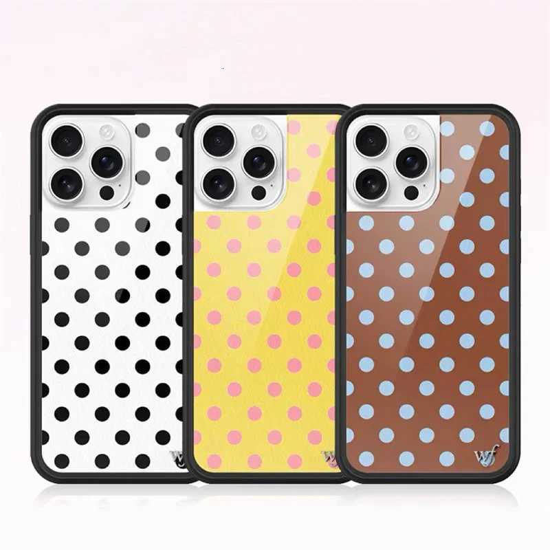 Wlidflower – coque de téléphone à pois, jolie coque de téléphone à la mode pour iPhone 12 13Pro 14 15plus Spot Dog 16prax 15 14Pro 16 Deer Bear B