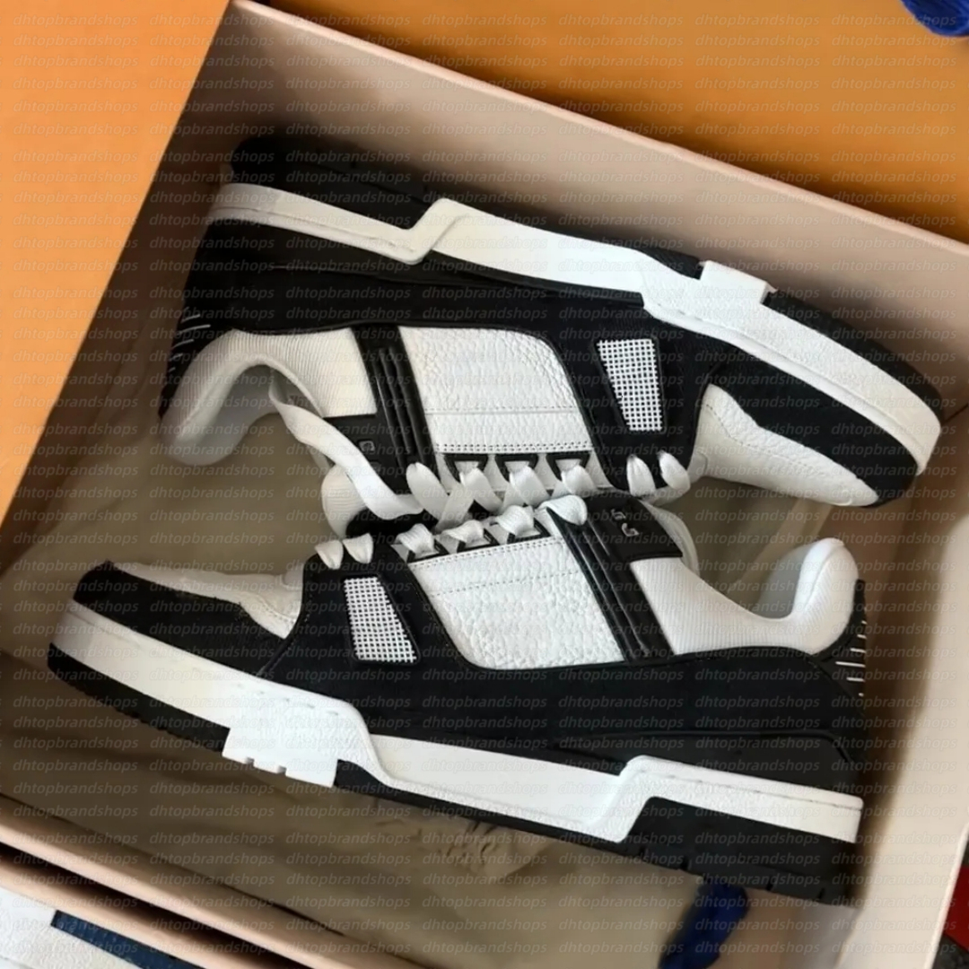 Designer shoe Embossed shoe skate Trainer Sneaker Men Running Trainer Outdoor trainer Shoe Platform Calfskin Leather Virgil sneakers trainers women