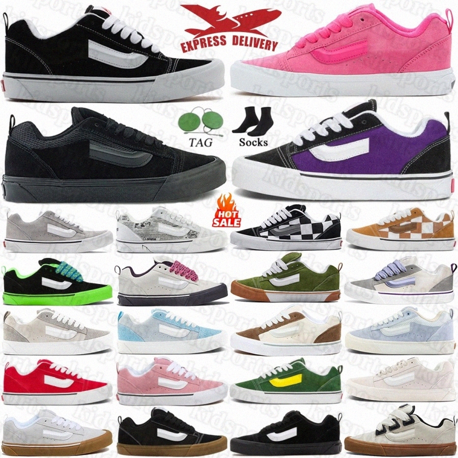 Knu Skool Designer shoes skateboard sneakers womens canvas chaussures mens trainers shoe Pink Triple Black White Red Dark Purple Green platform c-image-971864762