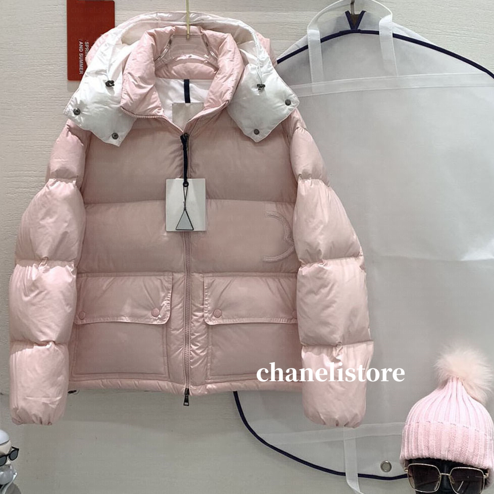 Designer Winter Womens pink Down Jackets Designer Puffer Outdoor Outerwear Hooded Down Jacket Coat Zipper for warmth jacket size S-XL
