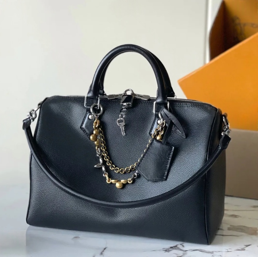12A Upgrade Mirror Quality Designer Soft 30 Tote Bag Luxury Handle Handbags for Women Black Flower Shoulder Bag Canvas Cowhide Leather Purse M15102