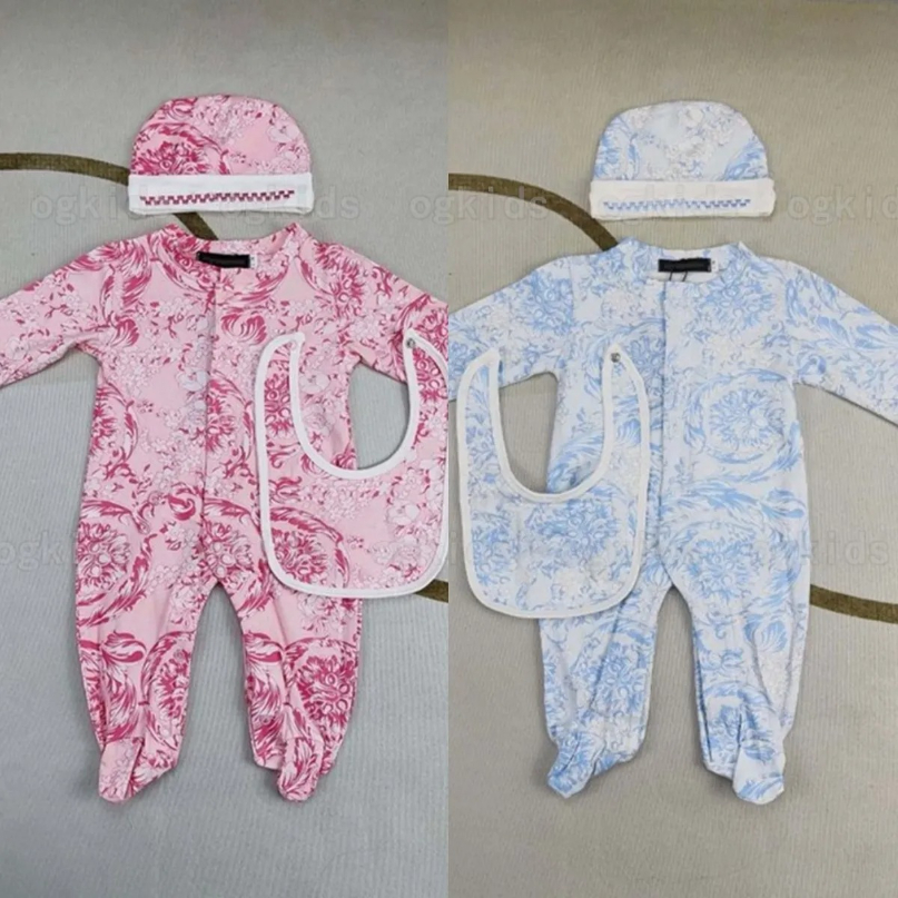 Barboteuses de créateurs enfants bébé nourrisson né filles garçons rose bleu ensembles de nouveau-nés vêtements combinaison pour tenue barboteuse