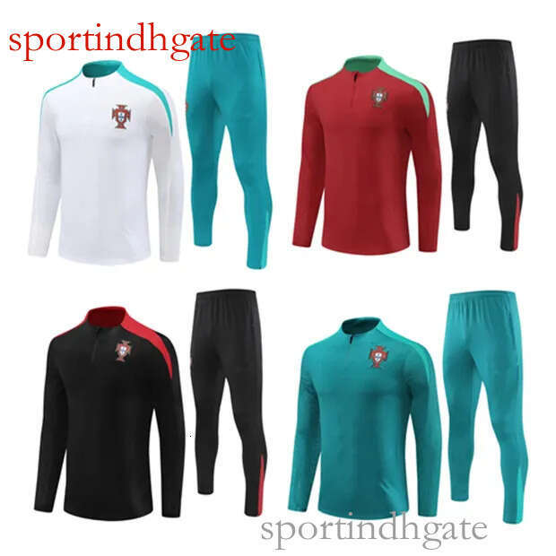 2024 2025 Portugal trackSuit veste maillot de football 24 25Portugal costume d'entraînement demi-pull manches longues fermeture éclair ensemble S