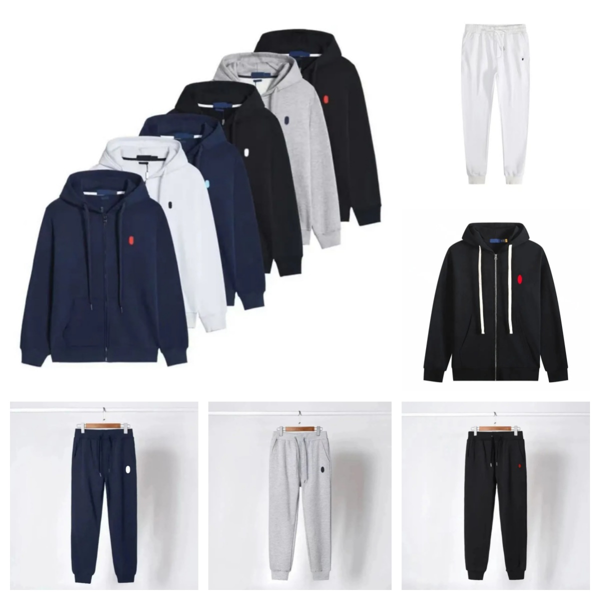 Polo hoodie tracksuit mens women sweatpants Jacket hoodies for men zip up hoodie tech fleece Set with Matching Pants Outdoor pullover Activities-image-933410722