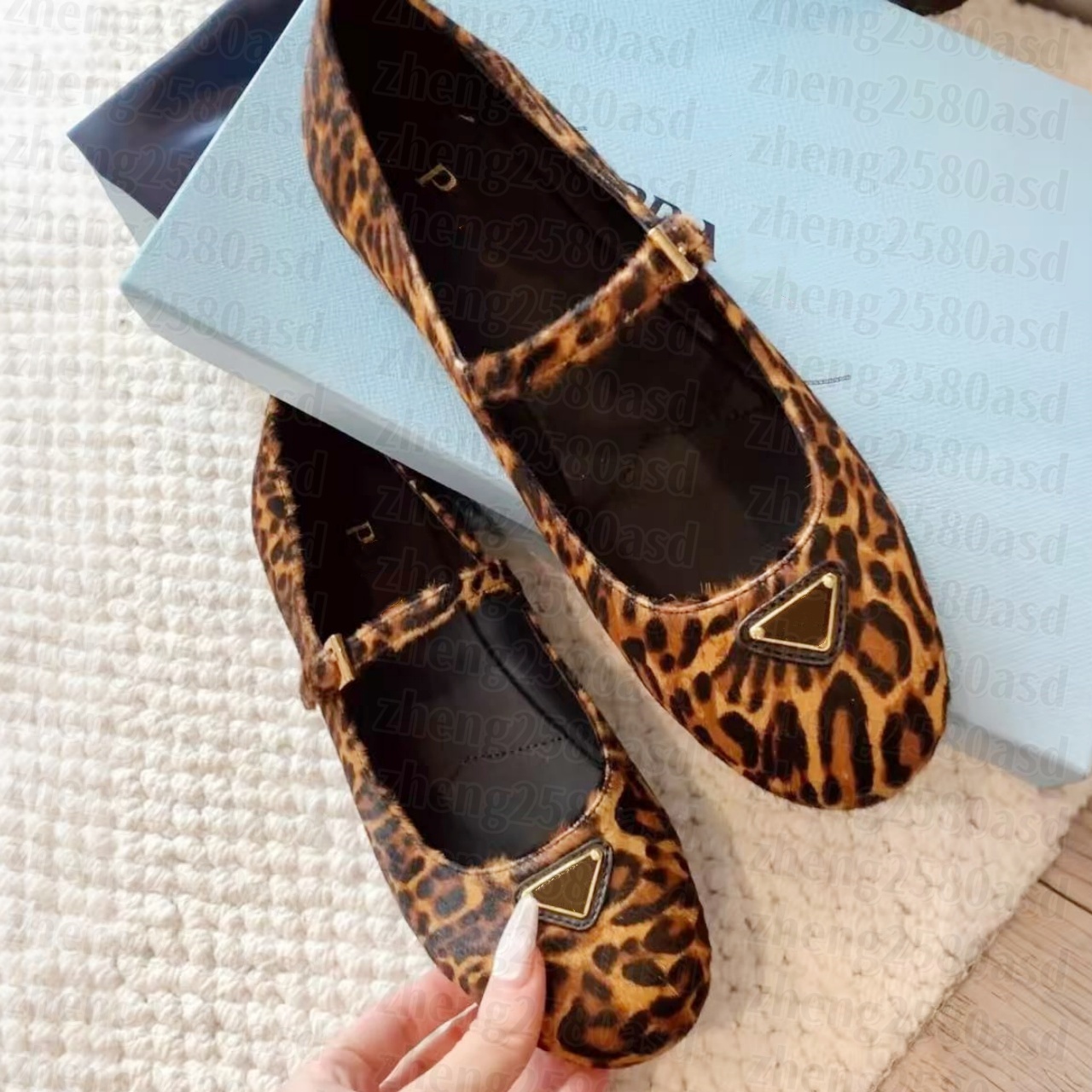 Womens Leopard print Mary Jane Shoe Designer ballet Flat Shoe Leather Loafers Prom Dress Shoe Luxury ballerina Moccasins Shoe Raffiss mesh Casual ou