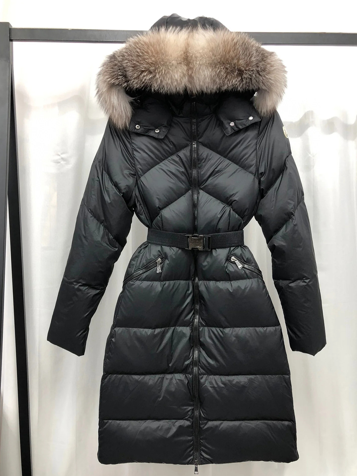 puffer jacket women designer luxury winter coat women down jacket with genuine mink fur collar warm and stylish down coat with belt and large pocket