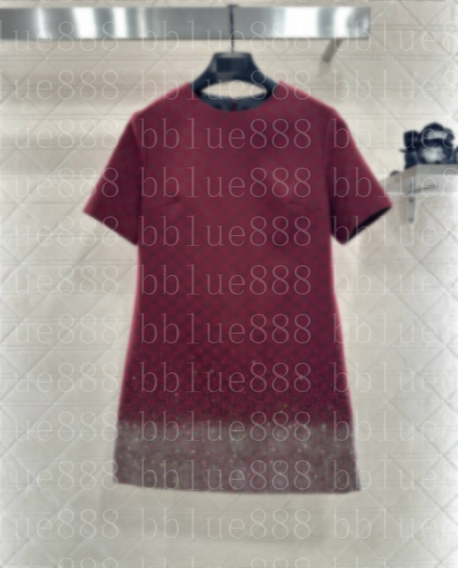 26 Womens Casual Dresses designer Colored rhinestone Jacquard waist cinched short sleeved dress Women Double Letter print Shirts Ladies Party Sho-image-975684443