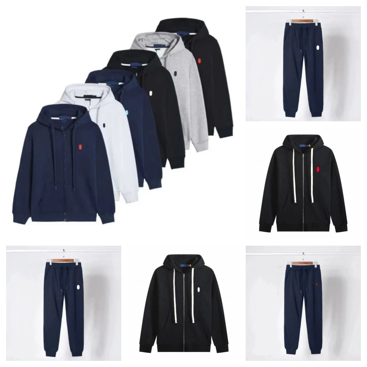 Polo hoodie tracksuit mens women sweatpants Jacket hoodies for men zip up hoodie tech fleece Set with Matching Pants Outdoor pullover Activities-image-933418240